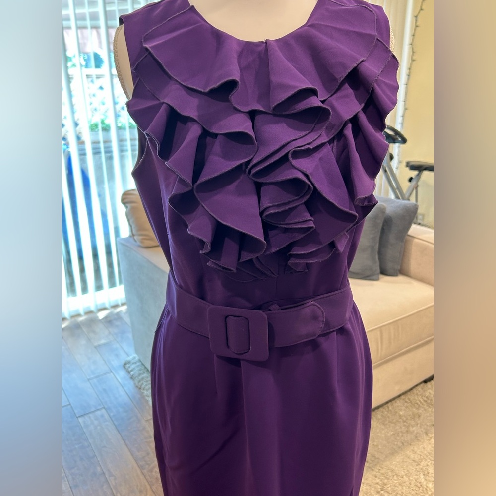 Spense Purple Ruffle Midi Dress - Picture 3 of 6